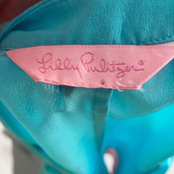 Lilly Pulitzer Rogan aqua multicolor top in Shorely Blue M - Picture 5 of 9